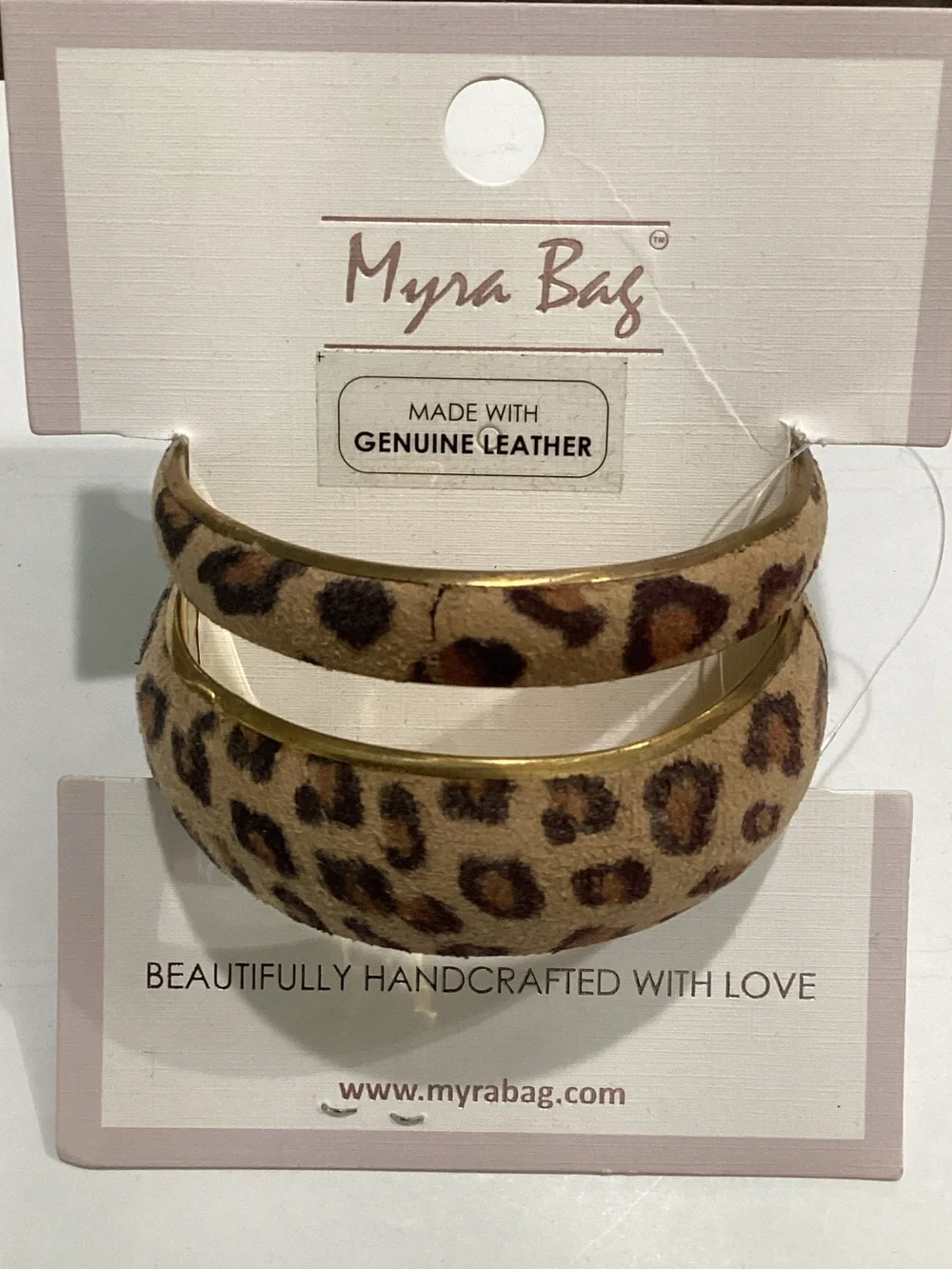 Myra Bag Leopard-Print Leather Hoop Earrings in Brown and Gold
